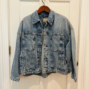 Free People Women's Denim Jacket Blue Cotton Blend Rumors Size L - We The Free